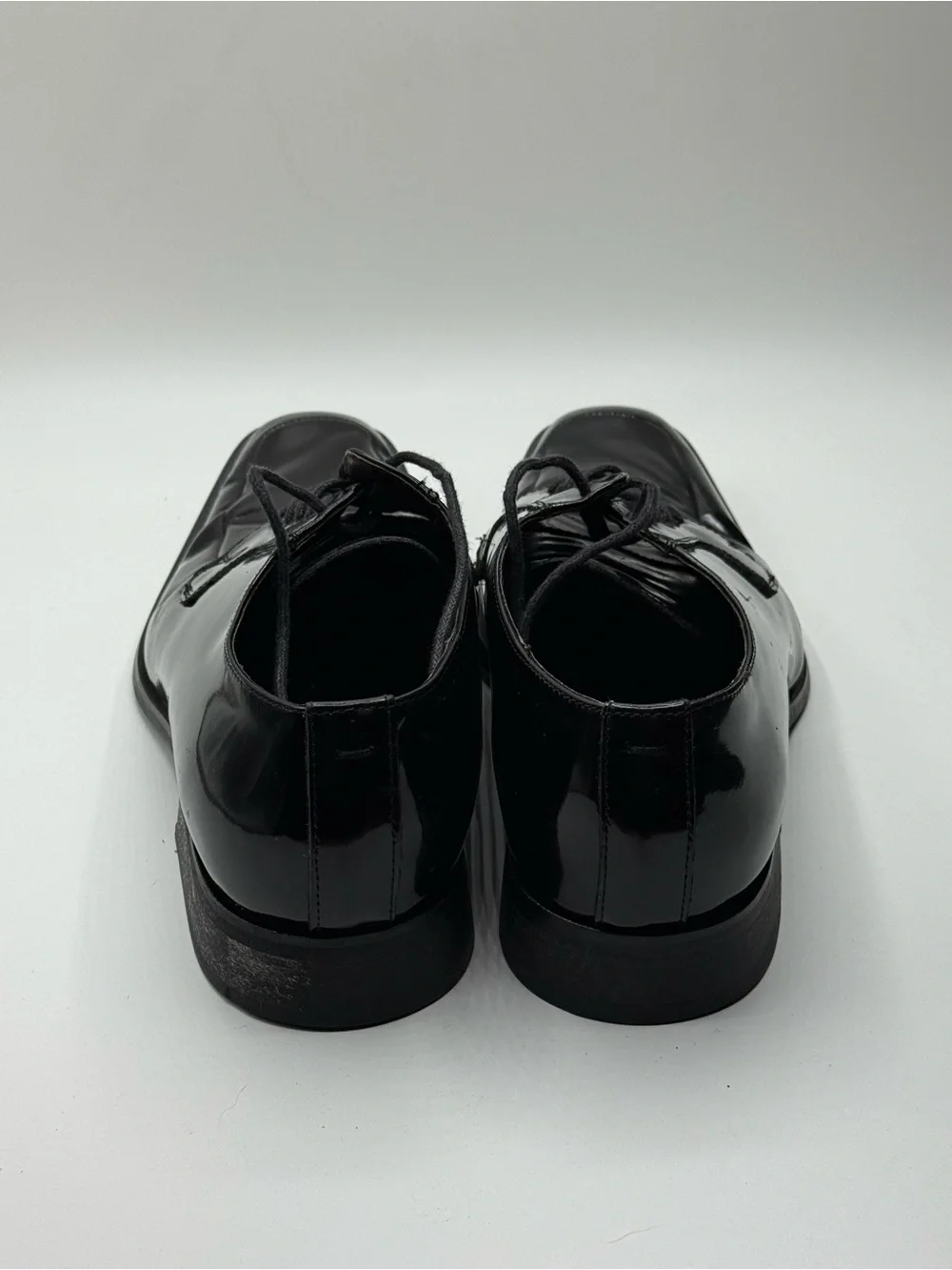 Via Spiga Black Patent Leather Lace-Up Dress Oxfords